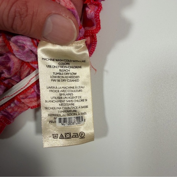 Free People Red and Purple Textured Crop Top Size S/P - Picture 4 of 8